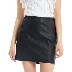 Black Faux Leather Mini Skirt